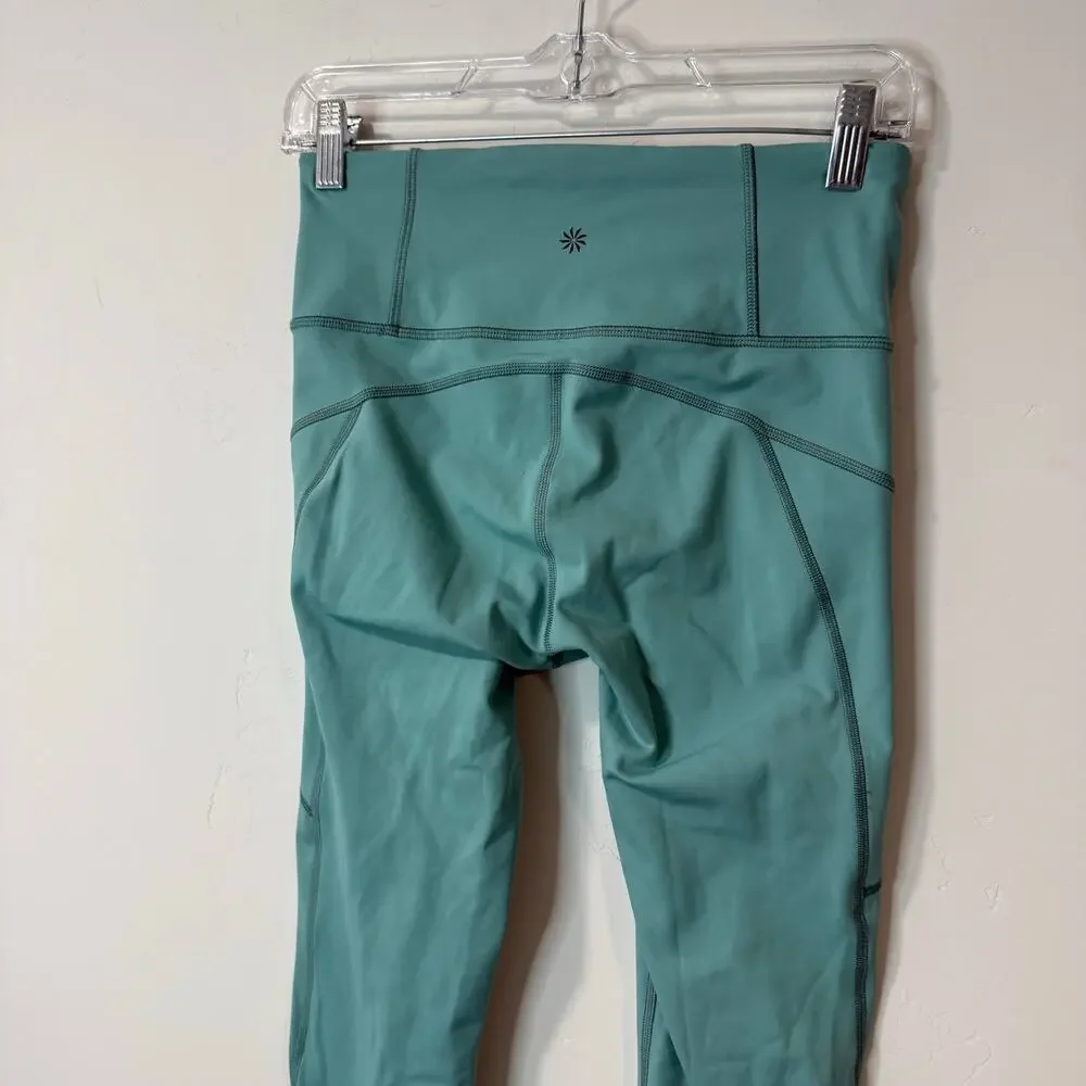Athleta Women's‎ Rainier Leggings Tights Running Fleece Pockets Blue Small